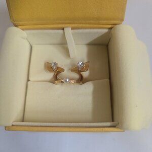 Fendi Monster Eyes Gold Ring Size 5.5